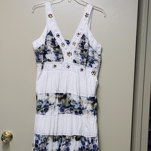 Summer Cotton Sundress With Straps - Picture 1 of 4